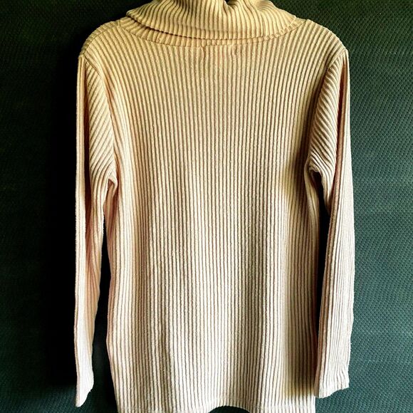 Liz Claiborne Pink Ribbed Cowl Turtleneck Medium - Picture 6 of 6